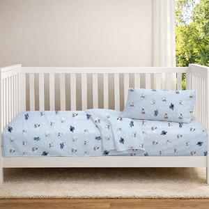 Σεντόνι Κούνιας Με Λάστιχο (70x140+15) Dimcol Bear's Playtime 591 Sky Blue