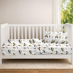 Σεντόνι Κούνιας Με Λάστιχο (70x140+15) Dimcol Animal Grand Prix 590 White - Olive