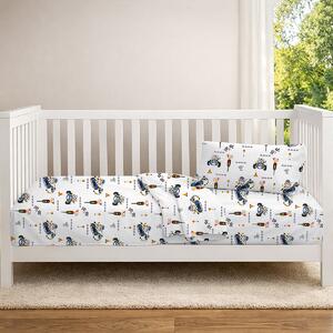 Σεντόνι Κούνιας Με Λάστιχο (70x140+15) Dimcol Animal Grand Prix 589 White - Blue