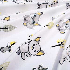 Σεντόνι Λίκνου (80x110) Dimcol Baby Foxes 595 White - Grey