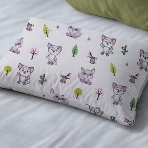 Βρεφική Μαξιλαροθήκη (35x45) Dimcol Baby Foxes 594 White - Pastel Lilac