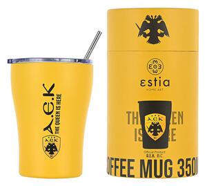 Θερμός με Καλαμάκι Coffee Mug AEK BC Edition Estia 350ml