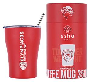 Θερμός με Καλαμάκι Coffee Mug OLYMPIACOS BC Edition Estia 350ml