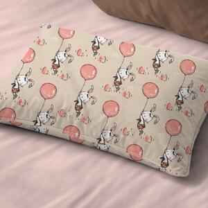 Βρεφική Μαξιλαροθήκη (35x45) Dimcol Floating Bunny 714 Beige - Salmon