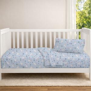 Σεντόνι Κούνιας Με Λάστιχο (70x140+15) Dimcol Rabbit Garden 584 Sky Blue