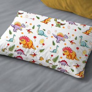 Βρεφική Μαξιλαροθήκη (35x45) Dimcol Dinosaur 520 White - Orange