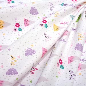 Σεντόνι Λίκνου (80x110) Dimcol Whimsical Mountainside 587 White - Pastel Lilac