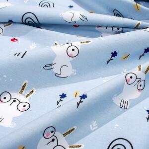 Σεντόνι Λίκνου (80x110) Dimcol Rabbit Garden 584 Sky Blue