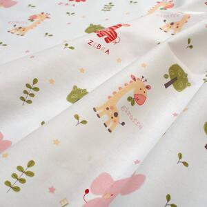 Σεντόνι Λίκνου (80x110) Dimcol Happy Safari 712 White - Pink