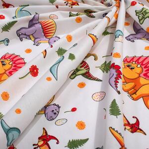 Σεντόνι Λίκνου (80x110) Dimcol Dinosaur 520 White - Orange