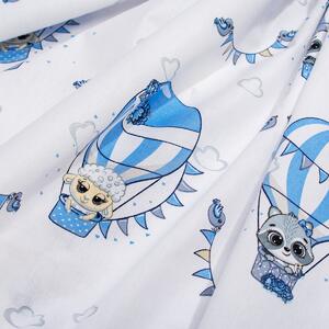 Σεντόνι Λίκνου (80x110) Dimcol The Floating Zoo 596 White -Blue