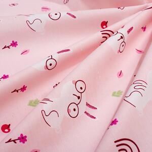 Σεντόνι Λίκνου (80x110) Dimcol Rabbit Garden 585 Pink