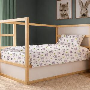 Παπλωματοθήκη Μονή (160x240) Dimcol Baby Foxes 594 White - Pastel Lilac