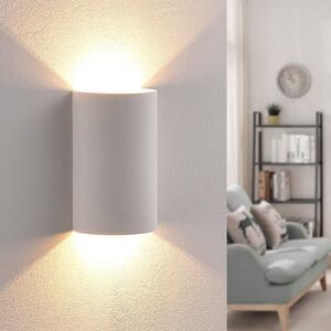 Lindby LED φωτιστικό τοίχου Jenke, ύψος 16 cm, λευκό, γύψος, Λευκό, Σαλόνι / τραπεζαρία, Γύψος / πηλός, σύγχρονο