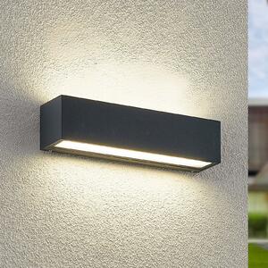 Arcchio LED απλίκα Lengo, 25 cm, 2 φτερά, ανθρακί, CCT, Μαύρο, Αλουμίνιο, σύγχρονο