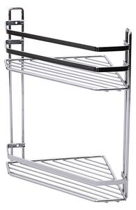 Γωνιακή Ραφιέρα Μπάνιου Διπλή (20.2x20.2x31.7) Estia Elegant Chrome 02-6457