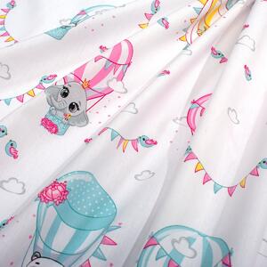 Σεντόνι Λίκνου (80x110) Dimcol The Floating Zoo 597 White - Pink