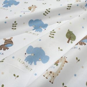 Σεντόνι Λίκνου (80x110) Dimcol Happy Safari 711 White - Sky Blue