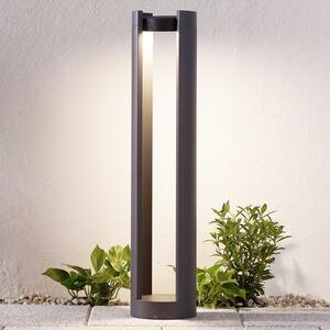 Φωτιστικό κολωνάκι LED Lucande Dylen, γκρι, μεταλλικό, 80 cm, IP65