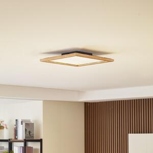 Lucande LED φωτιστικό οροφής Joren, 42 cm, ξύλο, CCT, τηλεχειριστήριο, ρυθμιζόμενος, Ξύλου, Σαλόνι / τραπεζαρία, Ξύλο, Εξοχική κατοικία / Ρουστίκ
