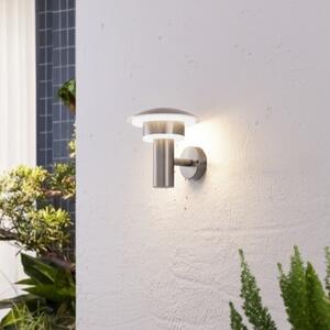 Lindby LED φωτιστικό τοίχου εξωτερικού χώρου Lillie, ύψος 19 cm, ανοξείδωτο, Μεταλλικό, Μέταλλο, σύγχρονο