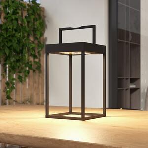 Lucande LED ηλιακό φως Lynzy, 38cm, μαύρο, μεταλλικό, IP65