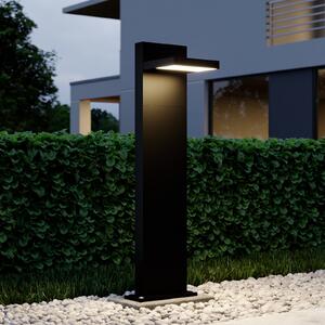 Lucande Φωτιστικό κολωνάκι LED Silvan, 65 cm, ανθρακί, μέταλλο, Μαύρο, Αλουμίνιο, σύγχρονο