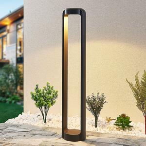 Lucande LED φωτιστικό μονοπατιών Habsa, 80 cm, ανθρακί, μέταλλο, Μαύρο, Μέταλλο, σύγχρονο