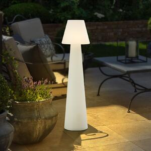 Lucande Φωτιστικό αυλής Gauri, λευκό, ύψος 107 cm, IP65, Λευκό, Πλαστικό, σύγχρονο