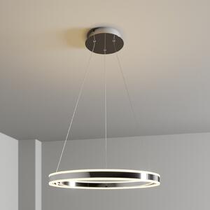 Lucande LED κρεμαστό φωτιστικό Lyani, Ø 60 cm, χρώμιο, ρυθμιζόμενο φωτισμό, ρυθμιζόμενος, Μεταλλικό, Σαλόνι / τραπεζαρία, Μέταλλο, σύγχρονο