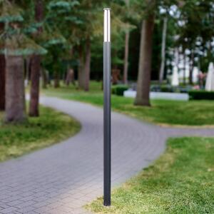 Lucande Φωτιστικό LED εξωτερικού χώρου Sidny, 220 cm, ανθρακί, IP54, Μαύρο, Μέταλλο, σύγχρονο