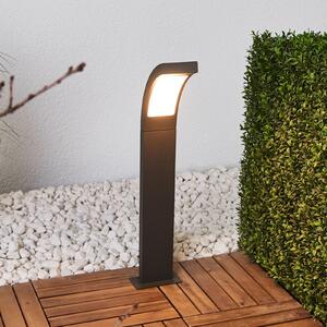 Lucande Φωτιστικό κολωνάκι LED Juvia, 60 cm, ανθρακί, IP54, Μαύρο, Αλουμίνιο, σύγχρονο