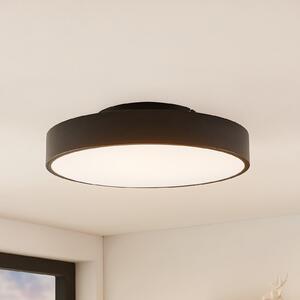 Lindby LED φωτιστικό οροφής Milada, μαύρο, CCT, τηλεχειριστήριο, ρυθμιζόμενος, Μαύρο, Σαλόνι / τραπεζαρία, Μέταλλο, σύγχρονο