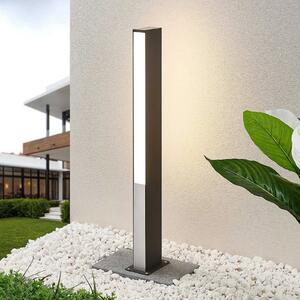 Lucande Λαμπτήρας προβολής LED Aegisa, 80 cm, ανθρακί, μέταλλο, IP54, Μαύρο, Ανοξείδωτος χάλυβας, σύγχρονο