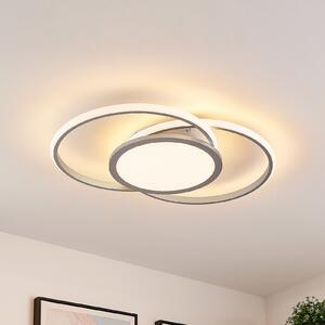 Lucande LED φωτιστικό οροφής Senne, 63 cm, ασημί, αλουμίνιο