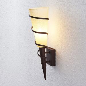 Φωτιστικό τοίχου Lindby Anouk, ύψος 44 cm, γυαλί, μέταλλο, φακός