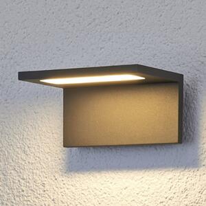 Lucande Caner επίπεδο εξωτερικό φωτιστικό τοίχου LED, Μαύρο, Μέταλλο, σύγχρονο