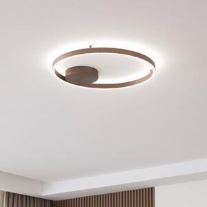 Lucande Smart LED φωτιστικό οροφής Moise, καφέ, CCT, Tuya, ρυθμιζόμενος, Καφέ / Σκουριάς, Σαλόνι / τραπεζαρία, Αλουμίνιο, σύγχρονο