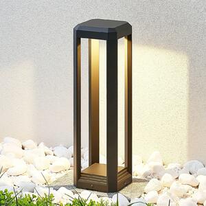 Lucande Φωτιστικό βάθρο LED Fery, ανθρακί, μεταλλικό, 50cm, IP65, Μαύρο, Μέταλλο, σύγχρονο
