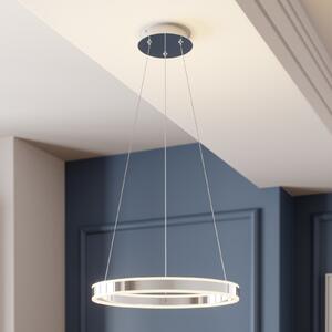 Lucande LED κρεμαστό φωτιστικό Lyani, Ø 50 cm, χρώμιο, ρυθμιζόμενο φωτισμό, ρυθμιζόμενος, Μεταλλικό, Σαλόνι / τραπεζαρία, Μέταλλο, σύγχρονο
