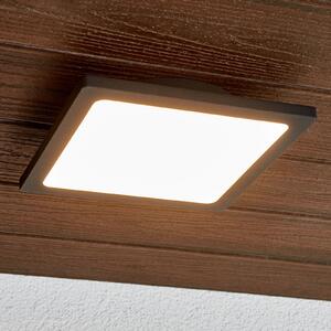 Lucande LED φωτιστικό οροφής εξωτερικού χώρου Mabella, 23 cm, ανθρακί, Μαύρο, Αλουμίνιο, σύγχρονο