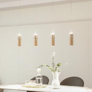 Lucande LED κρεμαστό φωτιστικό Nojus, 4-φωτο, ξύλο, πάνω/κάτω, 95 cm