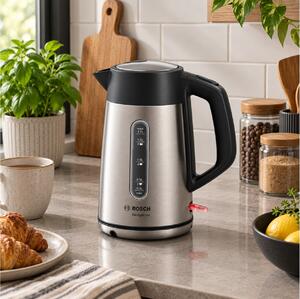 Βραστήρας Bosch DesignLine με χωρητικότητα 1.7L και ισχύ 2400W - Black/Stainless steel