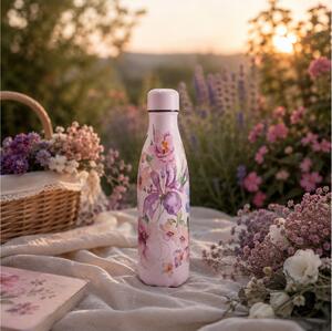 Μπουκάλι Θερμός Original Floral Chilly's με χωρητικότητα 500ml και διατήρηση θερμοκρασίας 12h ζεστό / 24h κρύο - Sorbet Petals