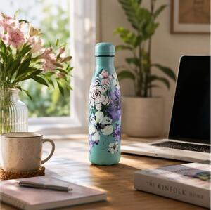 Μπουκάλι Θερμός Original Floral Chilly's με χωρητικότητα 500ml και διατήρηση θερμοκρασίας 12h ζεστό / 24h κρύο - Feathered Florals