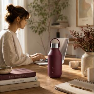 Μπουκάλι Θερμός Series 2 Chilly's με χωρητικότητα 350ml και διατήρηση θερμοκρασίας 12h ζεστό / 24h κρύο - Plum Red