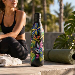 Μπουκάλι Θερμός Tropical Chilly's με χωρητικότητα 500ml και διατήρηση θερμοκρασίας 12h ζεστό / 24h κρύο - Midnight Jungle