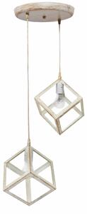 Φωτιστικό Οροφής Δίφωτο Heronia Kyvos 35-0108 White/Bronze Plastic
