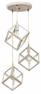 Φωτιστικό Οροφής Τρίφωτο Heronia Kyvos 35-0110 White/Bronze Plastic