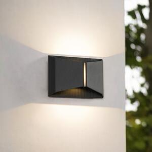 Lindby LED εξωτερικός φωτισμός τοίχου Anlira, μαύρος, Up & down, IP65, Μαύρο, Μέταλλο, σύγχρονο